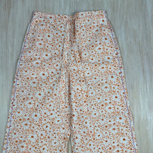 Lingua Franca Floral Daisy Retro 70s Playful Cottage Core Wide Leg Pants Small - Picture 2 of 16